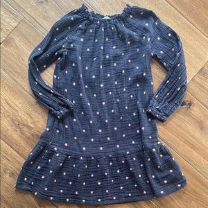 Charcoal Polka Dot Kids Dress-gently worn